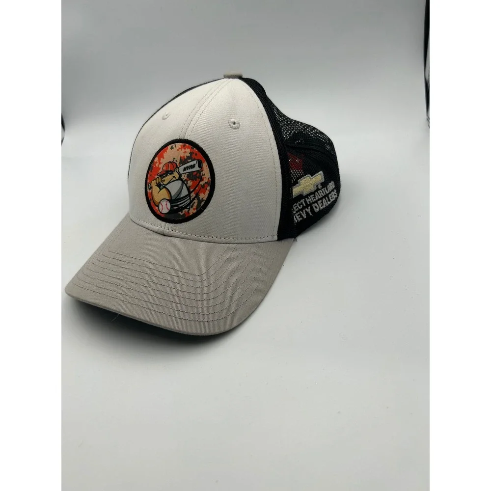 Heartland Chevy Dealer Fall Baseball Trucker Hat Mesh Snapback Grey Black Orange